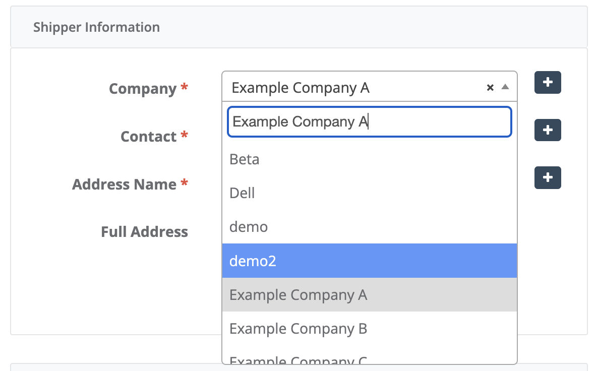 Reduce manual data entry with searchable fields and default shipper information. Reduce manual data entry with searchable fields and default shipper information.