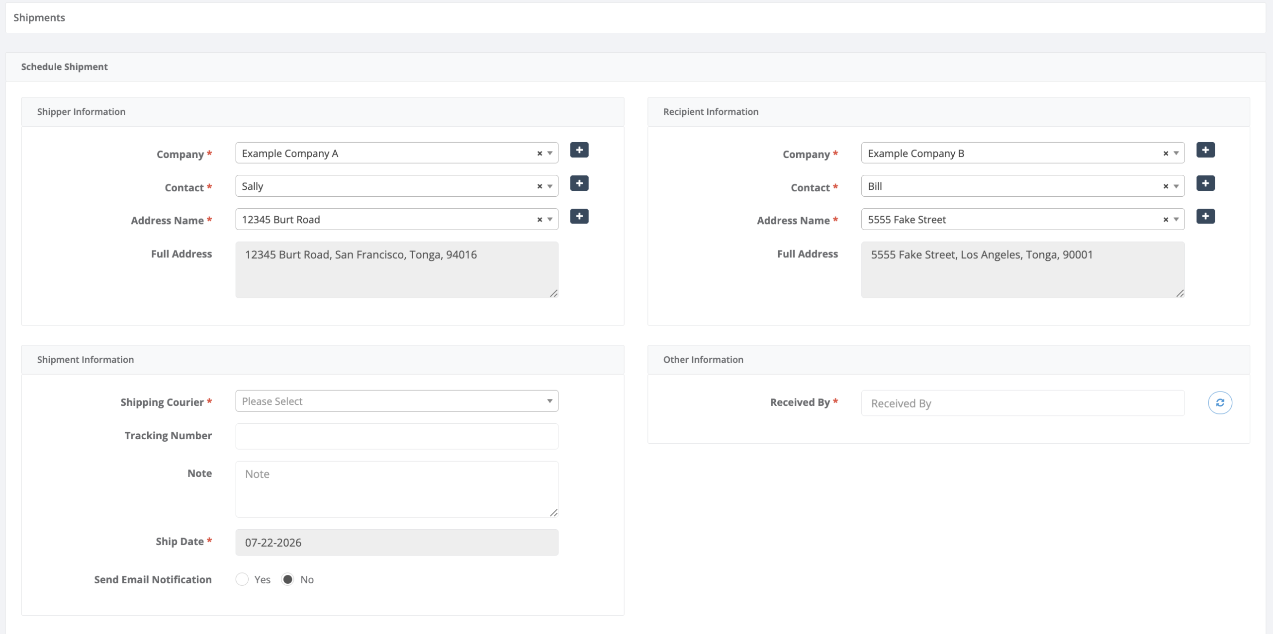 Store all shipment details in one organized record. Store all shipment details in one organized record.